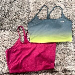 The North Face Pink and Blue Tank Tops